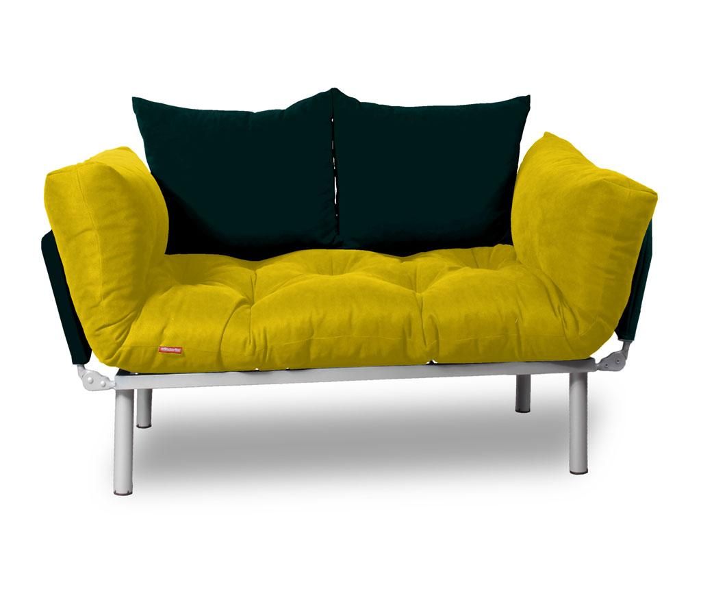 Sofa extensibila Sera Tekstil, Relax Yellow Black - SERA TEKSTIL, Galben & Auriu