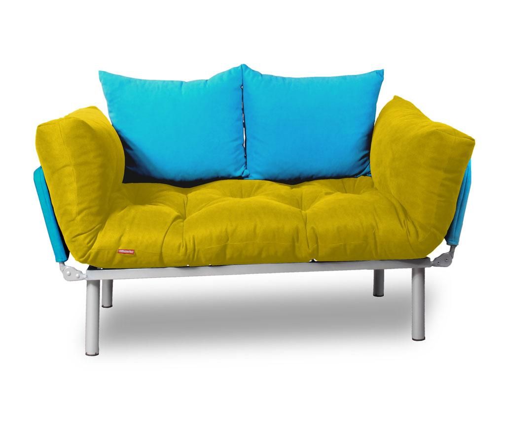 Sofa extensibila Minderim, Relax Yellow Turquoise - Minderim, Galben & Auriu