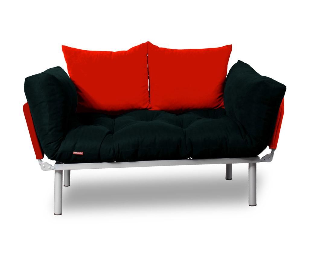 Sofa extensibila Sera Tekstil, Relax Black Red - SERA TEKSTIL, Negru
