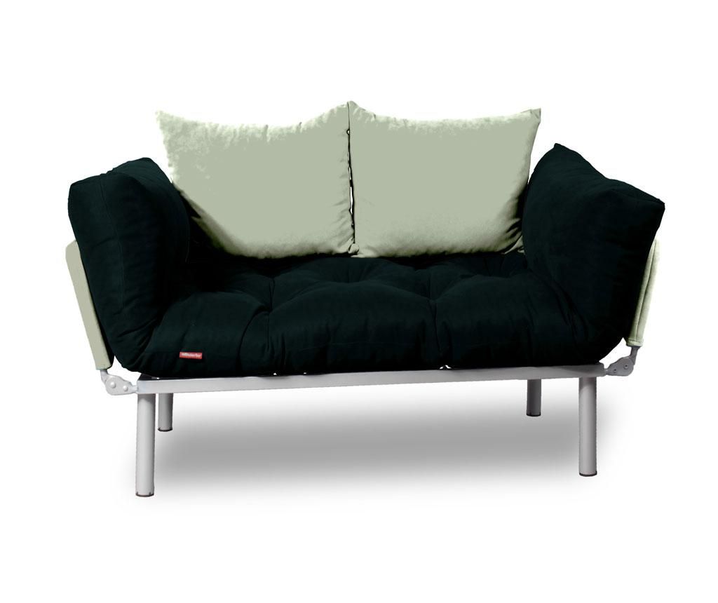 Sofa extensibila Sera Tekstil, Relax Black Cream - SERA TEKSTIL, Crem