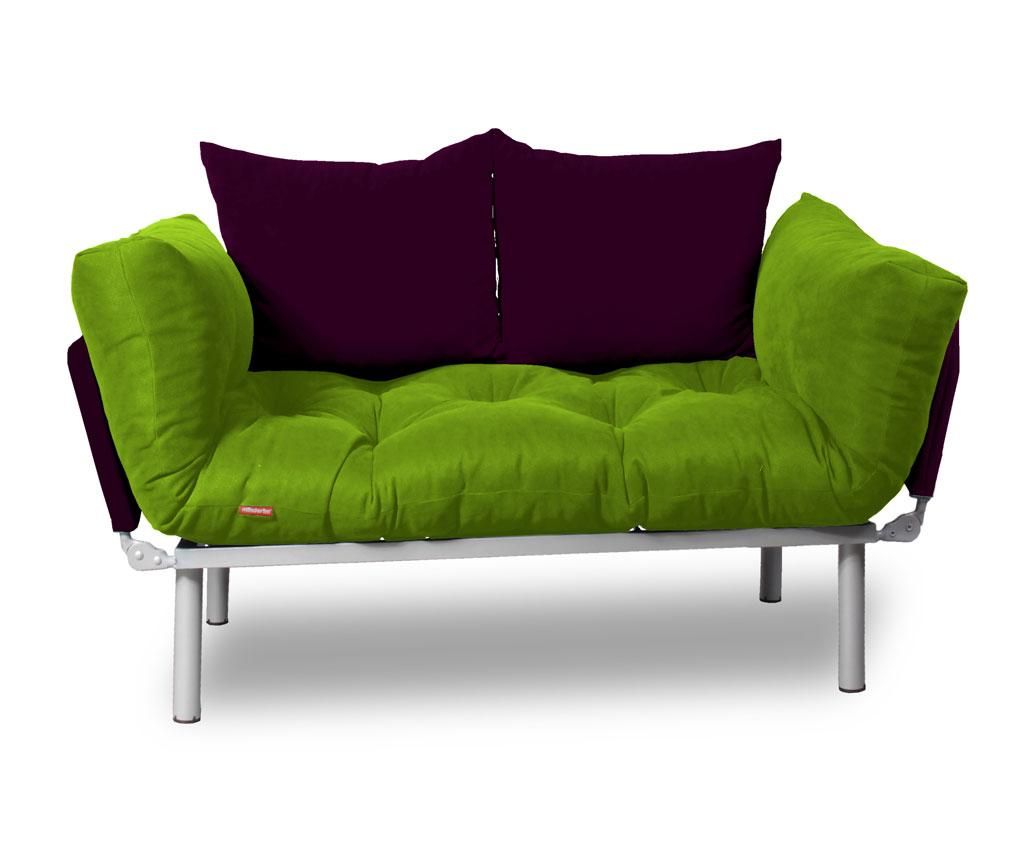 Sofa extensibila Sera Tekstil, Relax Green Plum, verde/mov – SERA TEKSTIL, Mov SERA TEKSTIL imagine noua