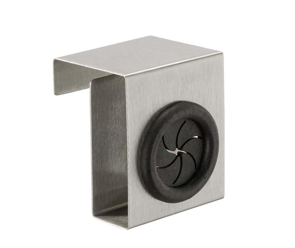 Suport de usa pentru prosoape Wenko, Push Matt, inox, 5x4x6 cm - Wenko