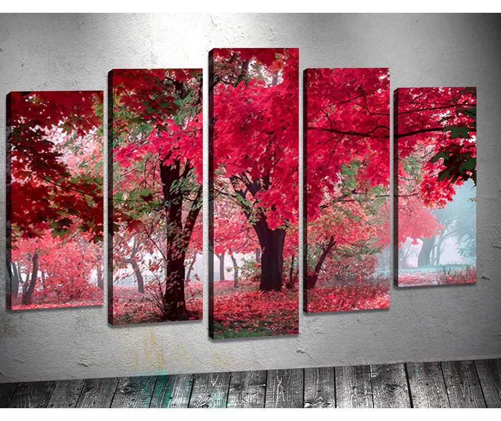 Set 5 tablouri 3D Autumn – Tablo Center, Rosu Tablo Center imagine 2022