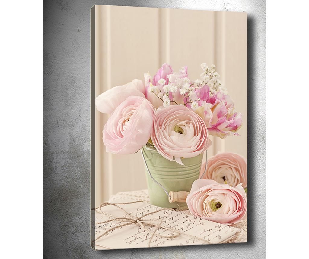 Tablou 3D Pink Roses 40x60 cm - Tablo Center, Roz