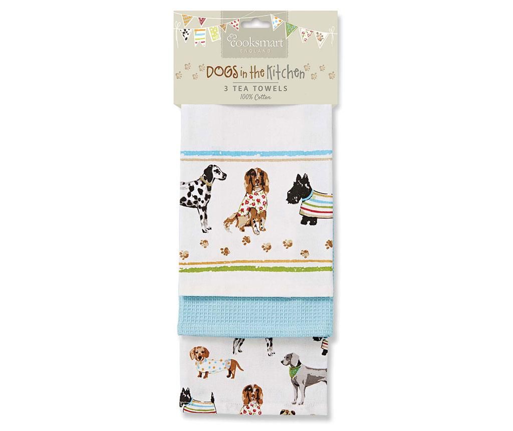 Set 3 prosoape de bucatarie Show Dogs 45x65 cm