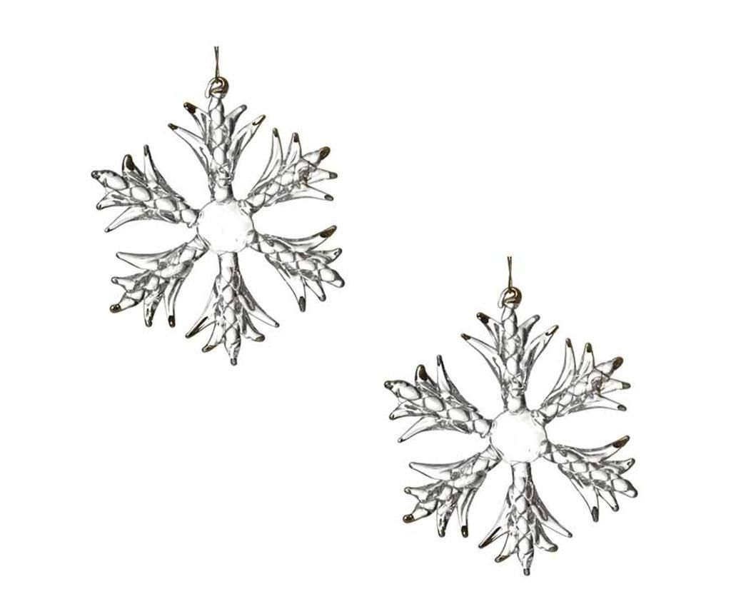 Set 2 decoratiuni suspendabile Pure Snowflakes