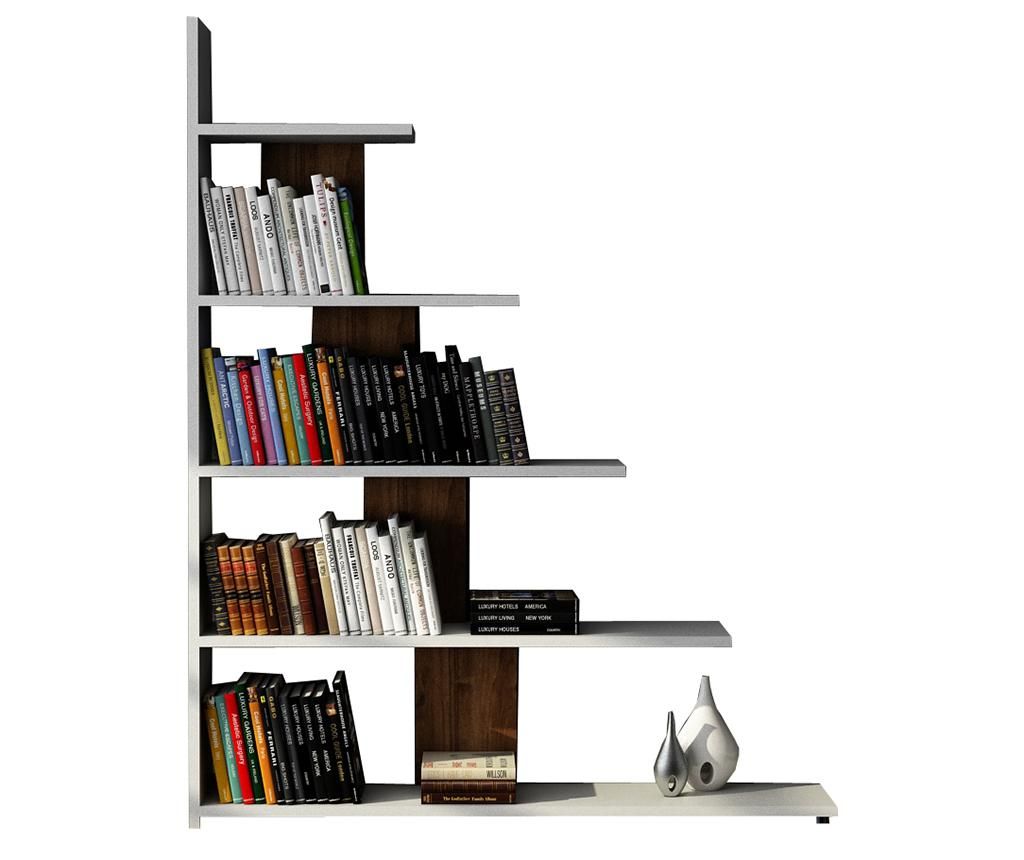 Biblioteca Moblert, Reward Walnut, PAL melaminat, 122x20x120 cm - Moblert, Maro