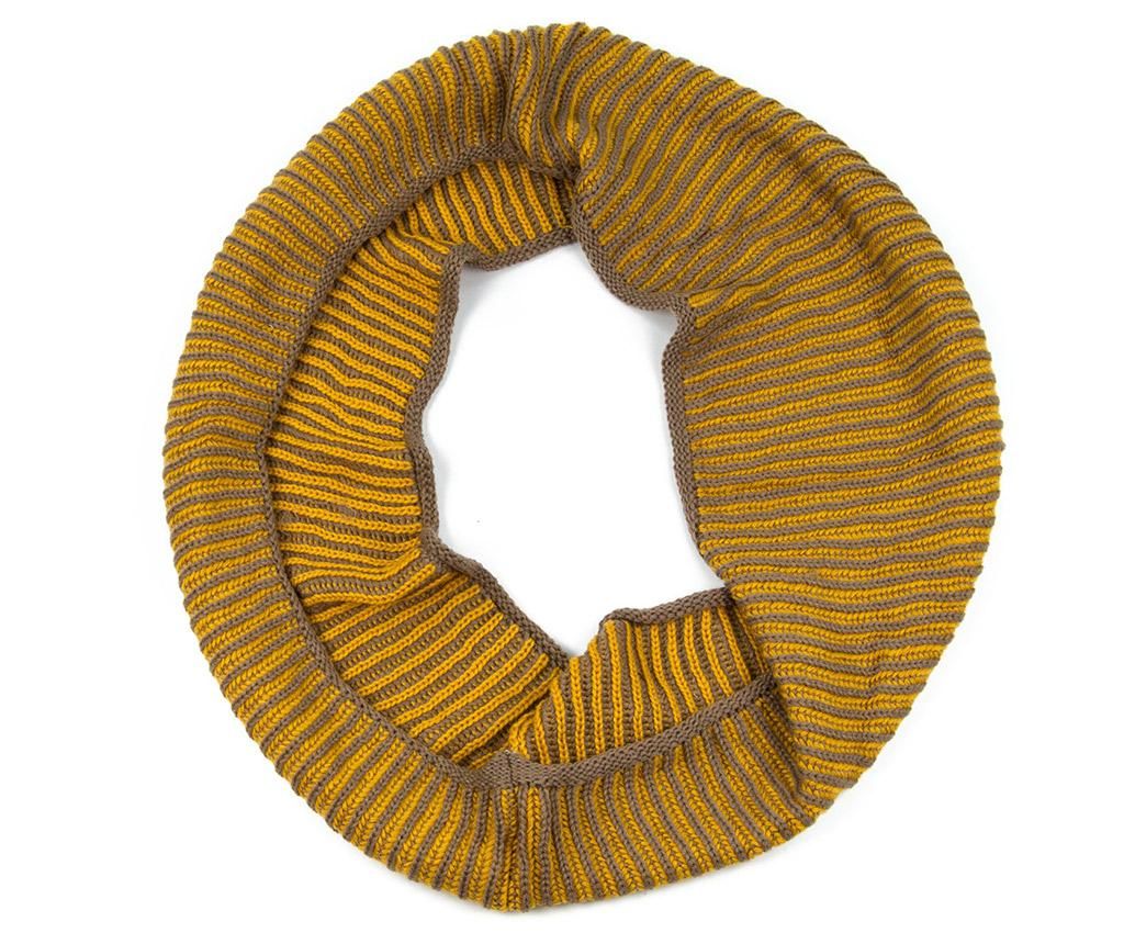 Fular circular dama Knit Yellow 30x140 cm