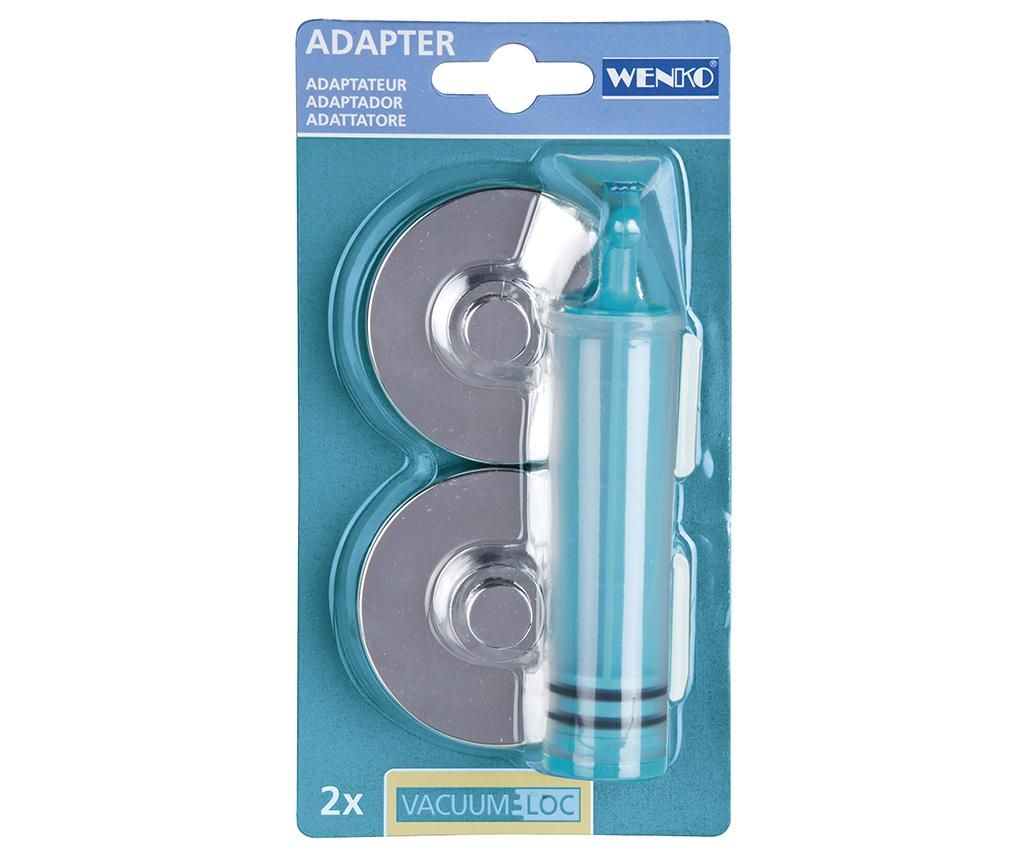 Set 2 ventuze si pompa pentru fixare Wenko, Vacuum-Loc, plastic - Wenko, Albastru