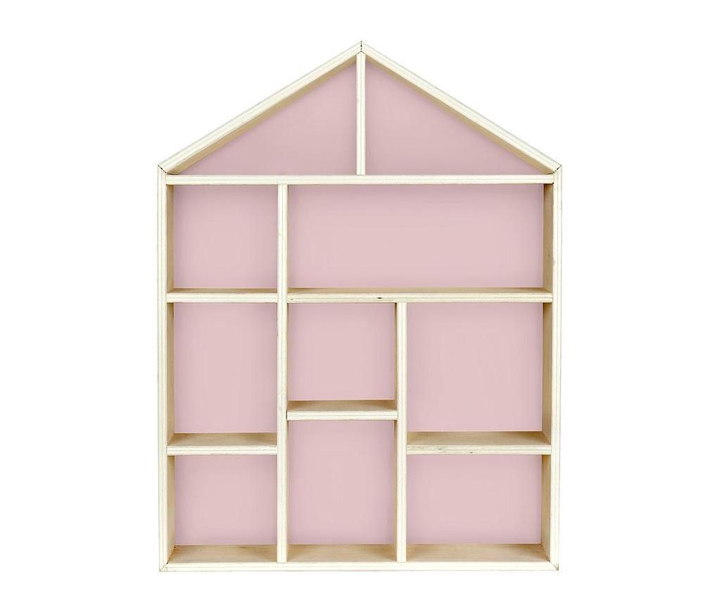 Corp cu rafturi Little Nice Things, Organizator Pink, lemn de pin, 46x10x70 cm - Little Nice Things, Roz