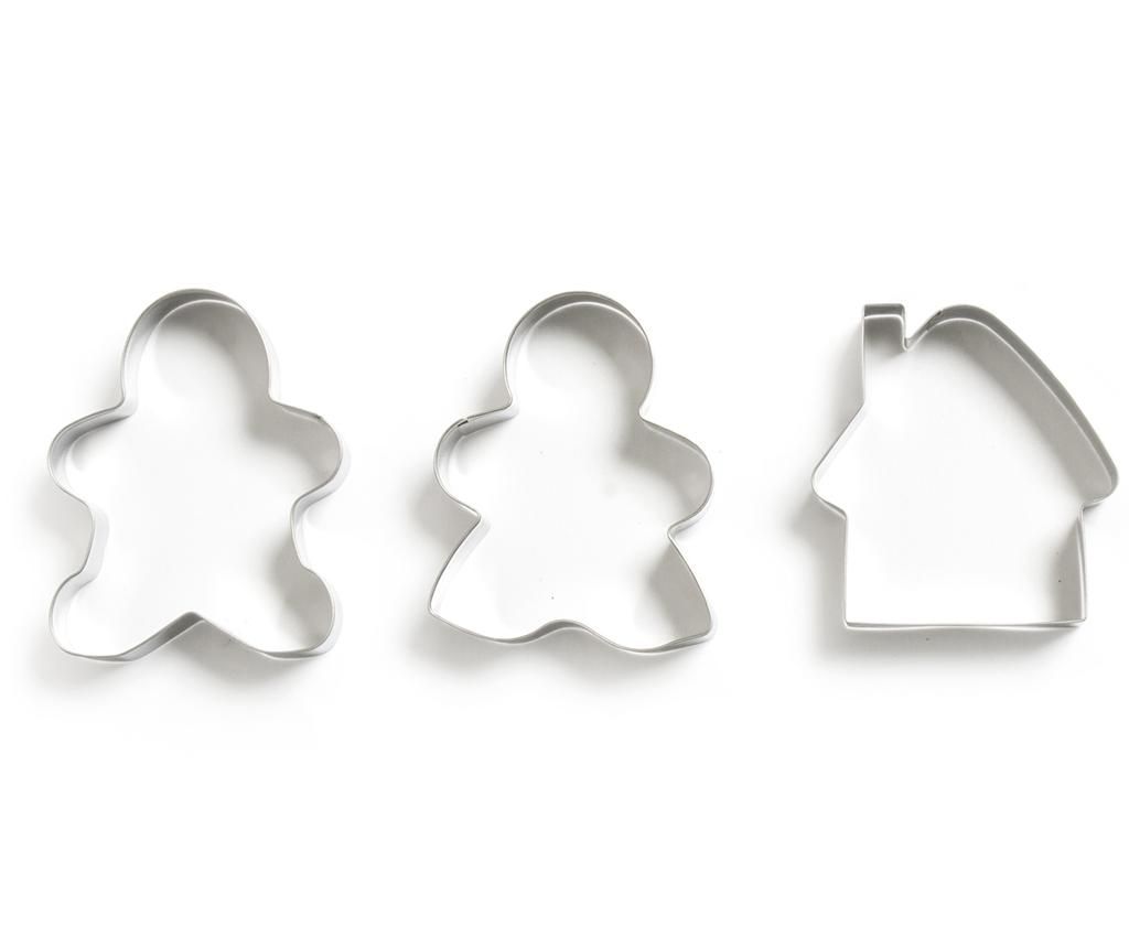 Set 3 forme pentru decupat aluat Excelsa, Family, inox 18/0, 2x21x16 cm – Excelsa, Gri & Argintiu Excelsa imagine 2022