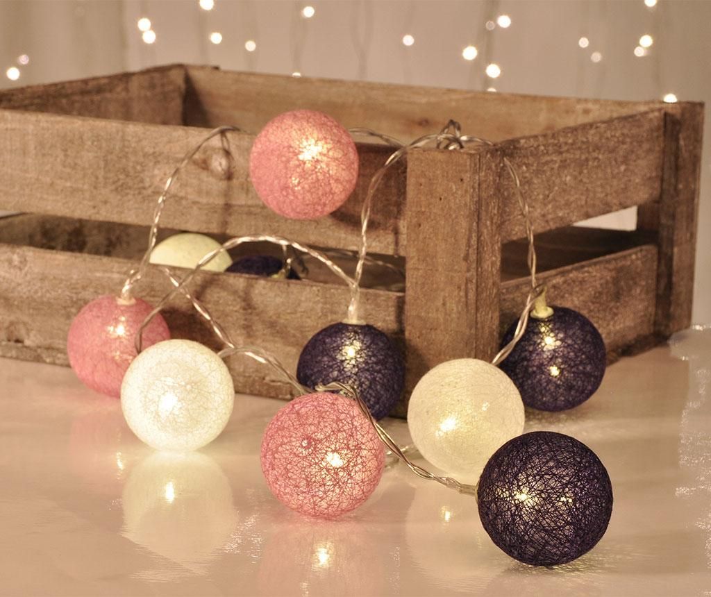 Ghirlanda luminoasa String Lights Purple, White, Pink