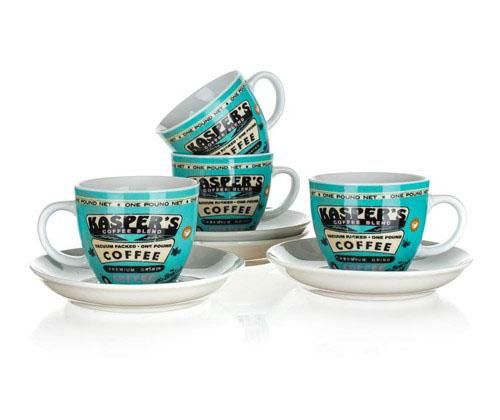 Set 4 cani si 4 farfurioare Coffee 180 ml - Banquet