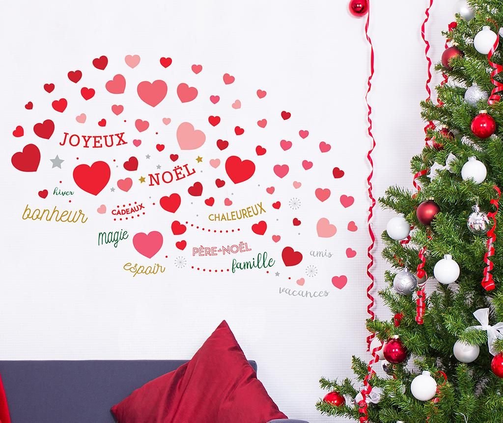 Sticker Christmas Hearts - Walplus, Multicolor