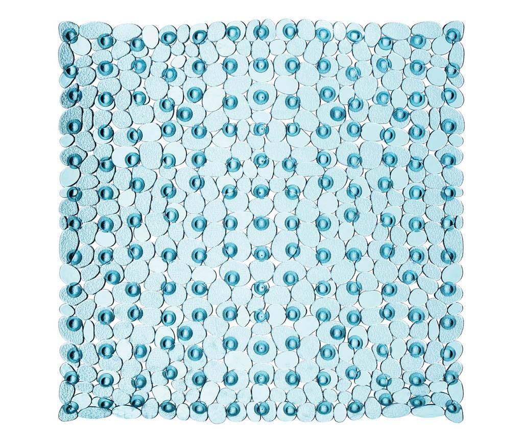 Covoras de baie Pebble Design Blue 54x54 cm