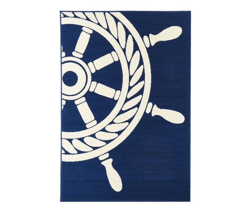 Covor Floorita, Wheel Navy, 133x190, polipropilena - Floorita, Albastru