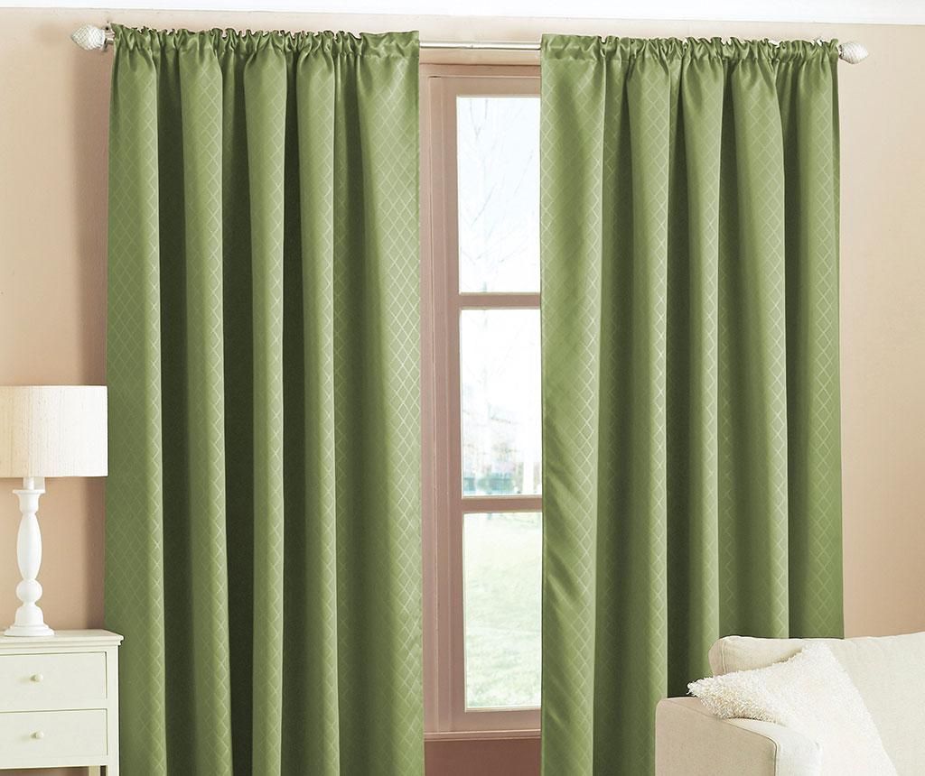 Set 2 draperii Woven Green 137x168 cm