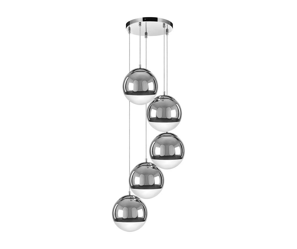 Lustra Gino Quintuple Chrome Transparent - BRITOP Lighting, Gri & Argintiu