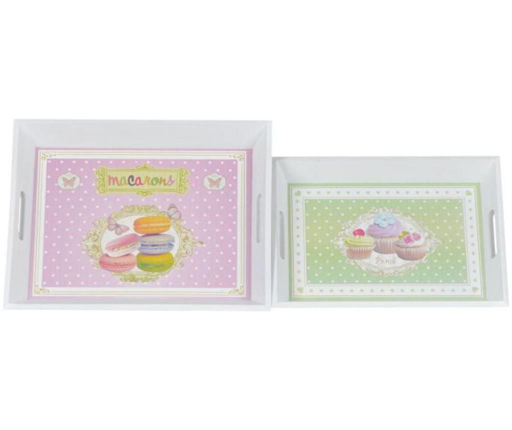 Set 2 tavi pentru servire Cupcakes & Macarons - EWAX