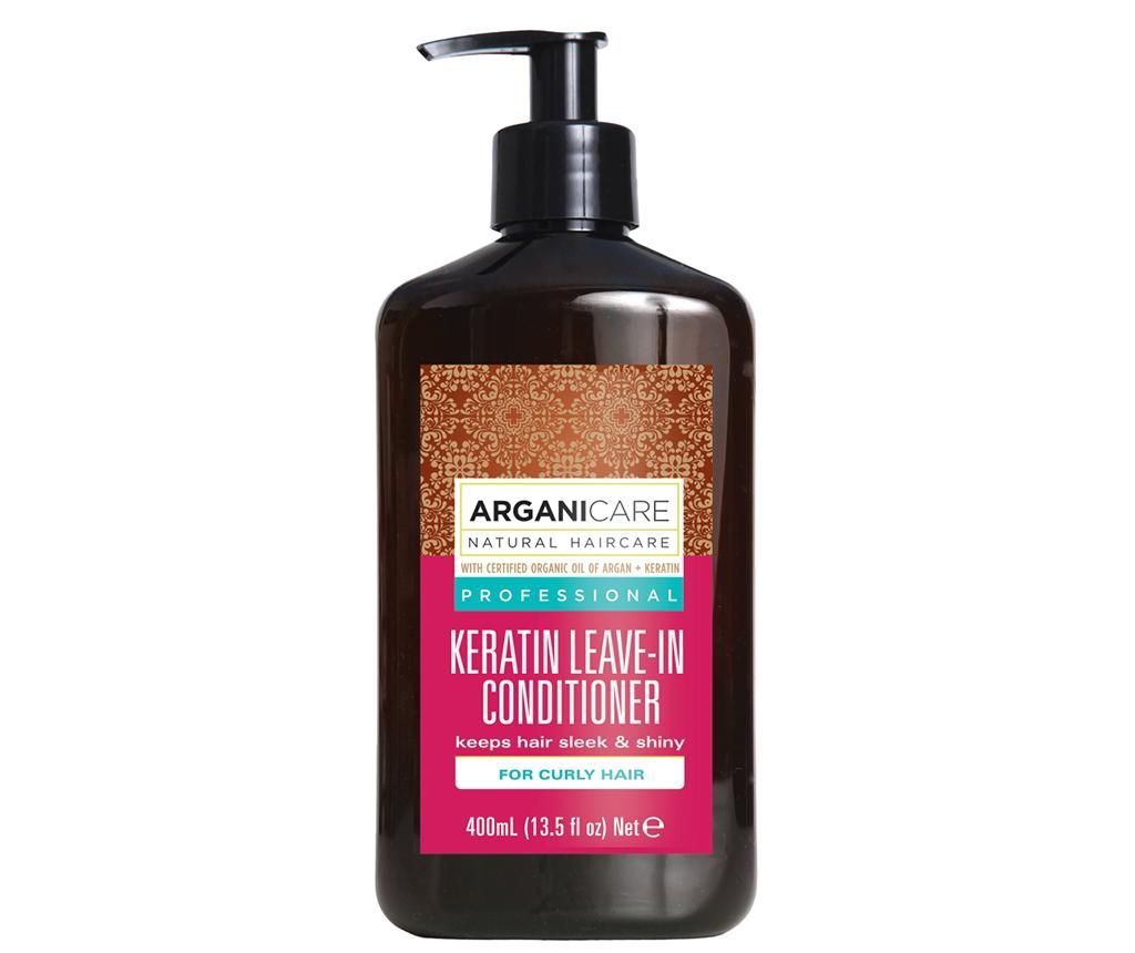 Balsam fara clatire pentru par cret Keratina 400 ml – Arganicare, Negru