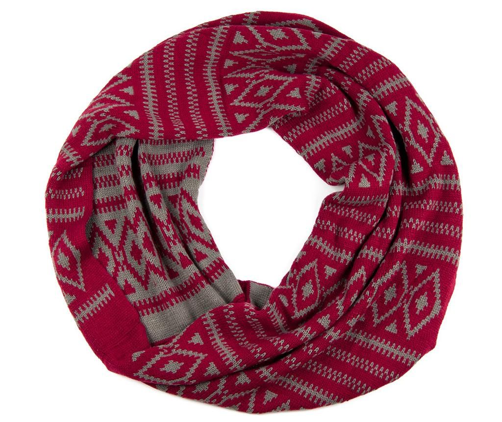 Fular circular unisex Aztek Red 45x160 cm