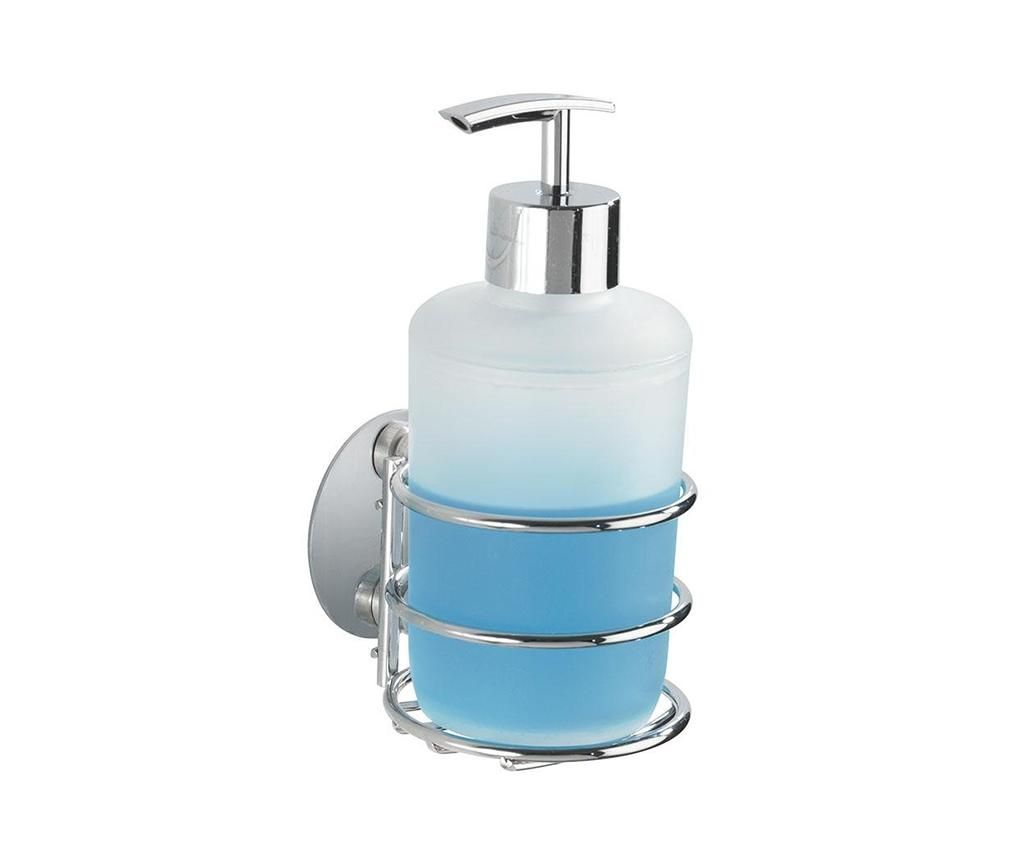Dispenser sapun lichid si suport Denise 200 ml – Wenko, Alb,Gri & Argintiu