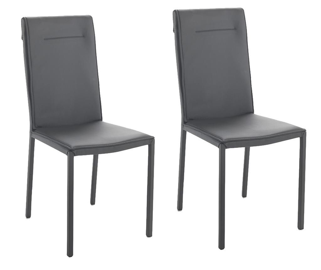 Set 2 scaune Camy Grey - Tomasucci, Gri & Argintiu