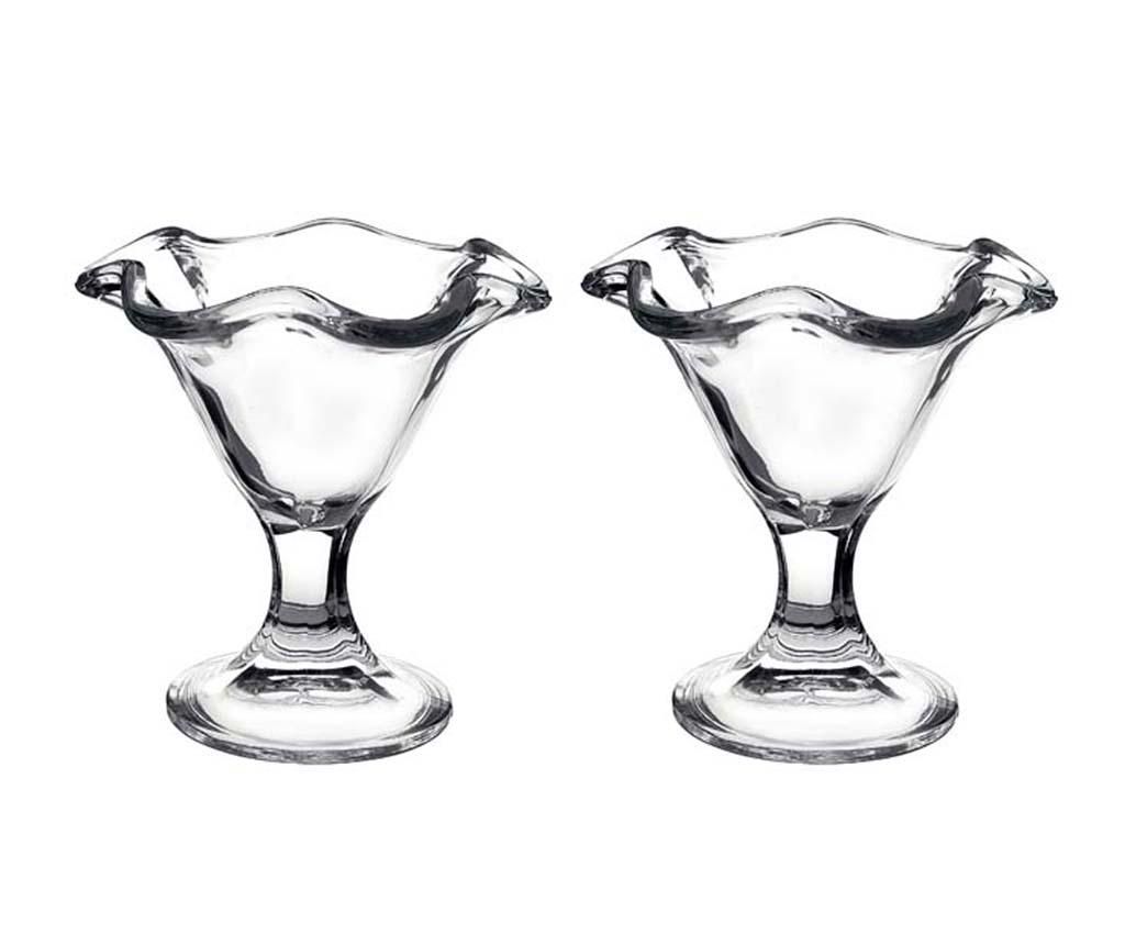 Set 2 cupe pentru desert Bormioli Rocco, Primavera, sticla, ⌀13.5 cm, 240 ml – Bormioli Rocco, Alb Bormioli Rocco imagine 2022