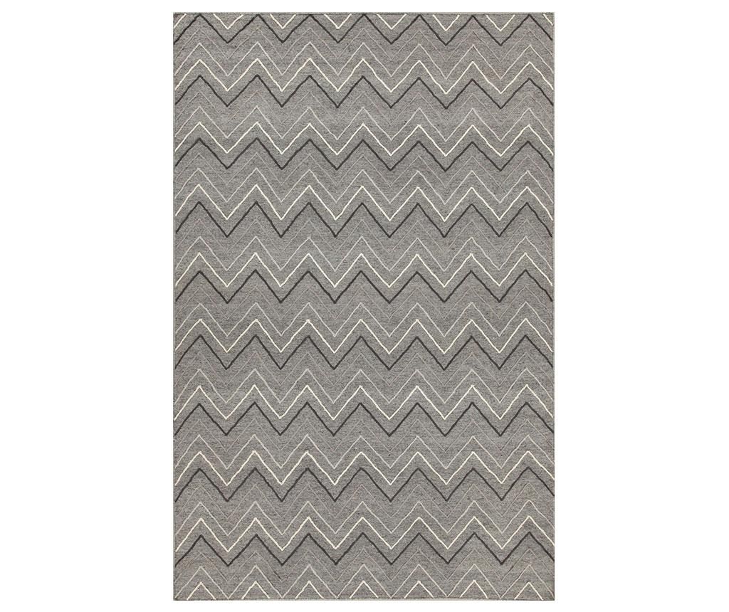 Covor Leuca ZigZag 160×230 cm – Jalal, Gri & Argintiu