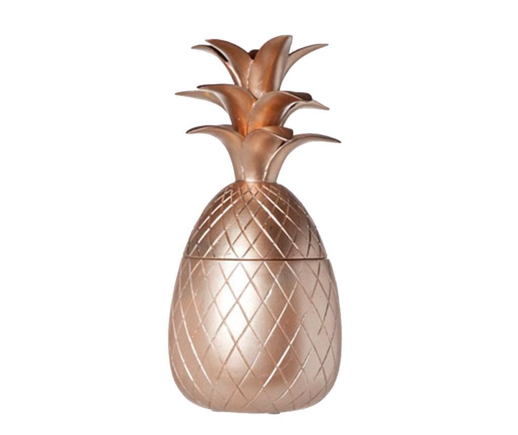 Recipient cu capac Pineapple Copper M – Cosy & Trendy, Galben & Auriu