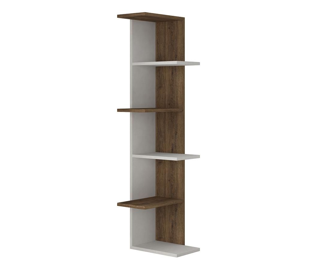 Corp biblioteca Homitis, Saso White Dark Oak, PAL melaminat, 37x37x141 cm - Homitis, Alb