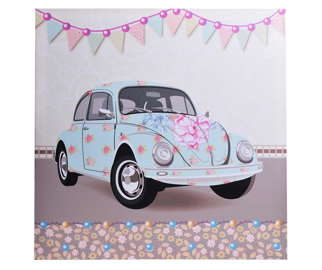 Tablou Flower Car 50x50 cm - EWAX, Multicolor