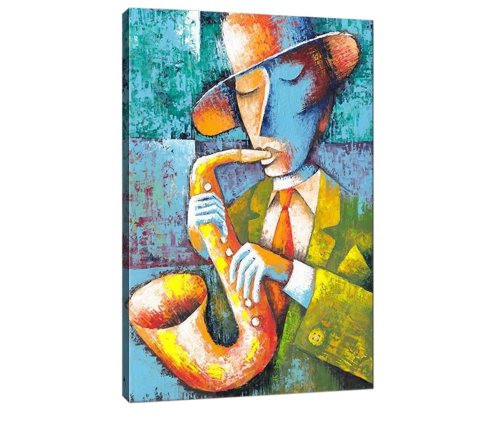 Tablou Saxophone Player 50x70 cm - Tablo Center, Albastru,Multicolor