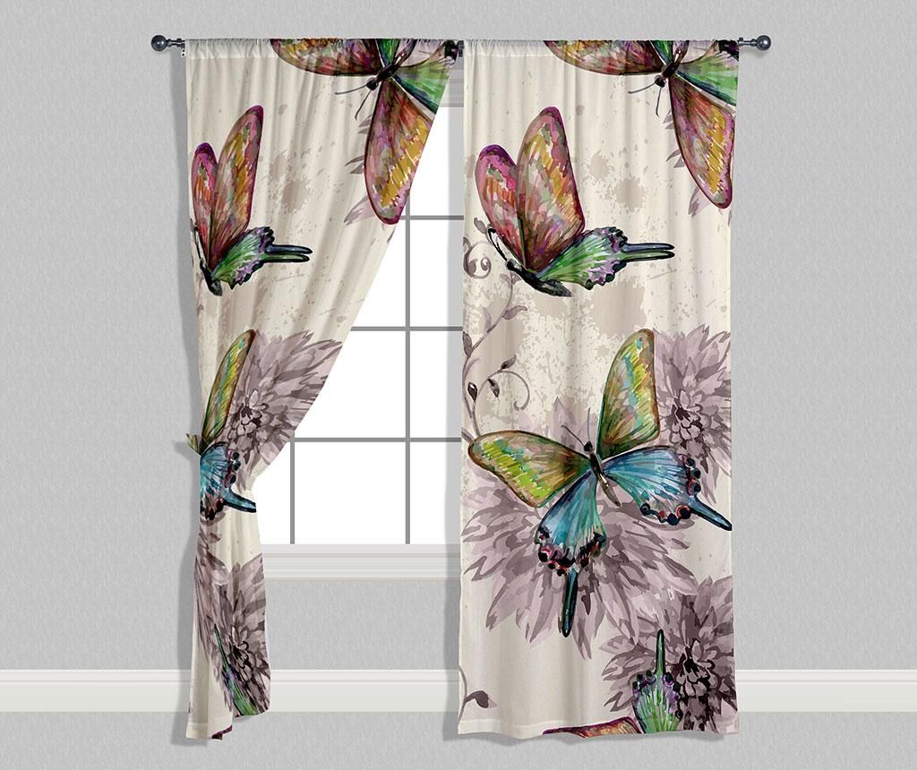 Set 2 draperii Oyo Home, Butterflies, poliester, 140×240 cm – Oyo Home, Multicolor Oyo Home