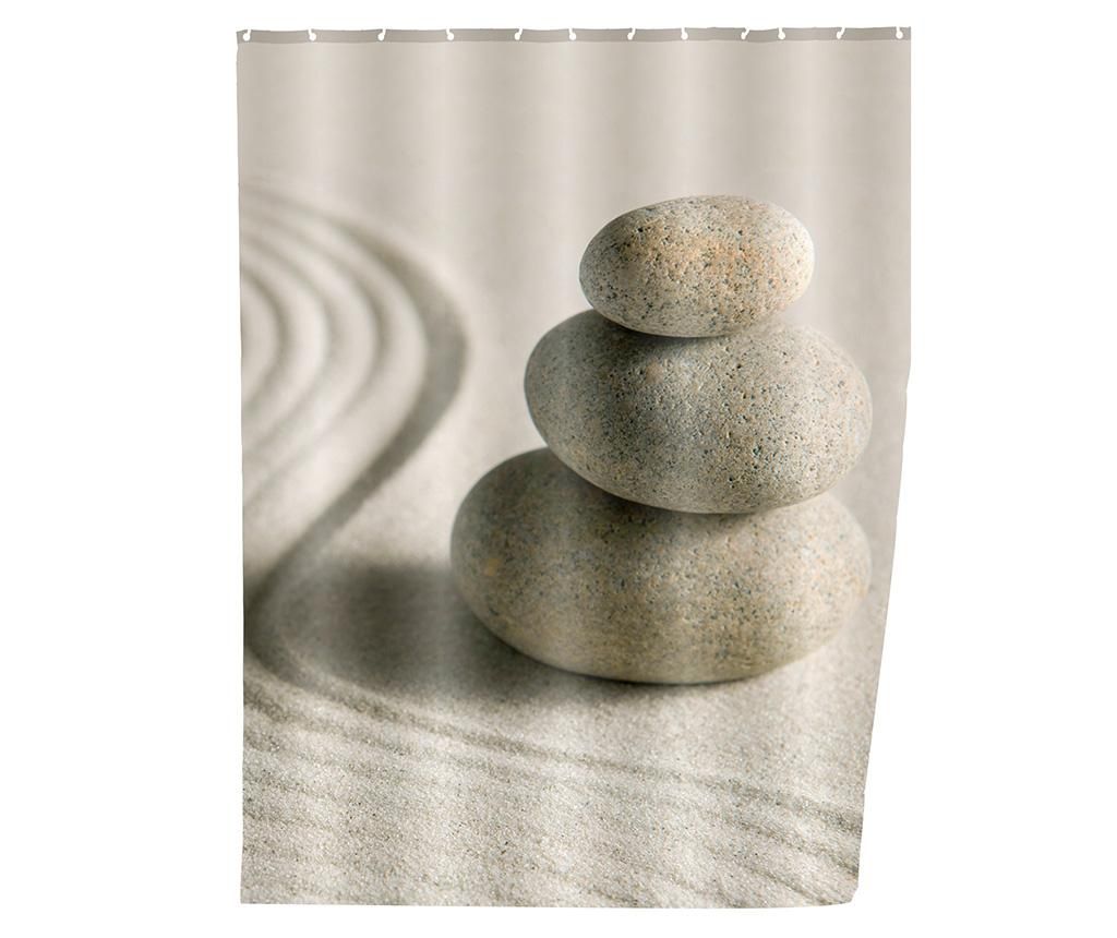 Perdea de dus Sand and Stones 180x200 cm - Wenko, Gri & Argintiu