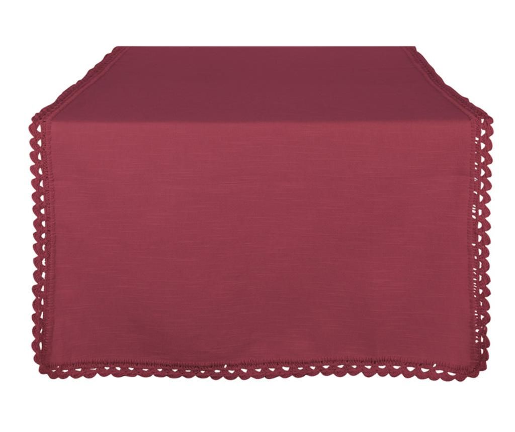 Traversa de masa Crochet Bordeaux 50x140 cm