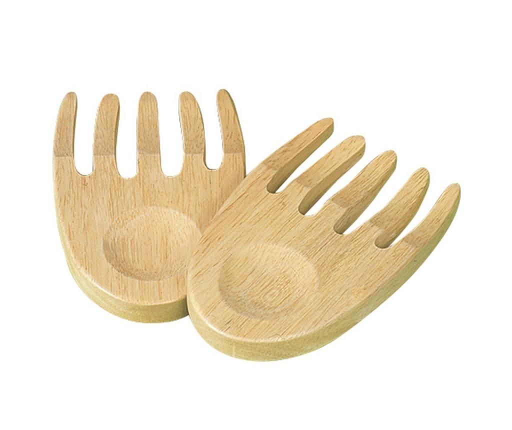 Set 2 ustensile pentru salata Hands – T&G Woodware, Crem T&G Woodware