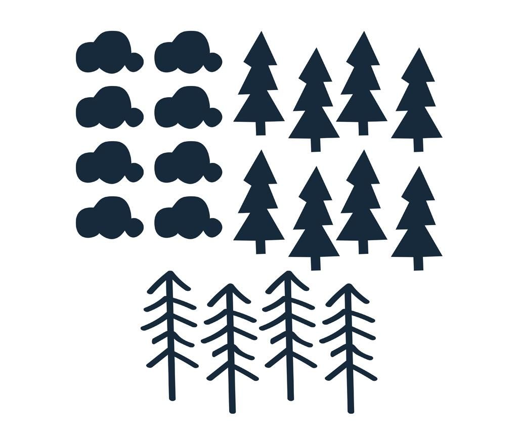 Set 20 stickere Trees - The Wild Hug, Albastru