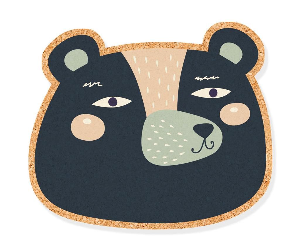 Decoratiune de perete The Wild Hug, Bear, pluta, 40x1x30 cm - The Wild Hug, Negru