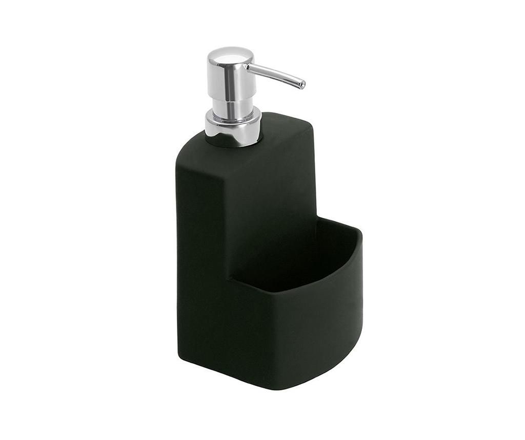 Dispenser detergent lichid cu suport pentru burete Wenko, Festival Black, ceramica, 380 ml – Wenko, Negru vivre.ro imagine 2022