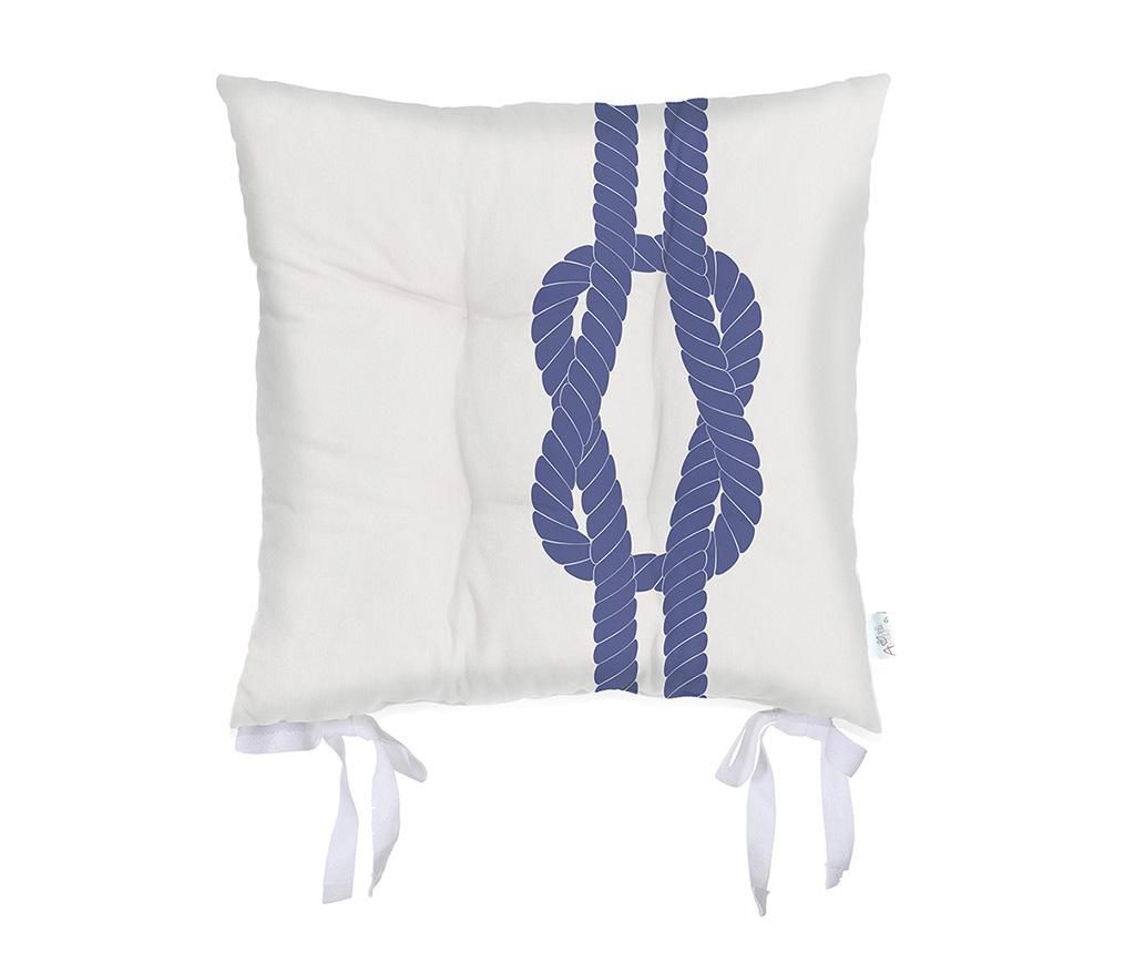 Perna de sezut Knot White Blue 37x37 cm