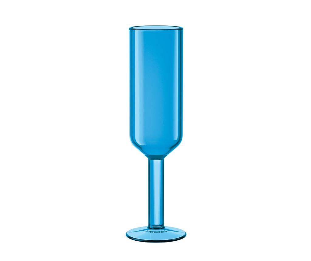 Pahar pentru sampanie Viceversa, The Good Times Light Blue, plastic MS (metil-stiren metacrilat), albastru deschis, 160 ml,160 m – Viceversa, Albastru Viceversa imagine 2022