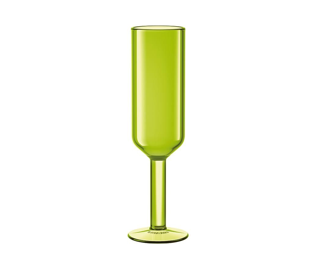 Pahar pentru sampanie Viceversa, The Good Times Green, plastic MS (metil-stiren metacrilat), verde, 160 ml,160 ml – Viceversa, Verde Viceversa imagine 2022