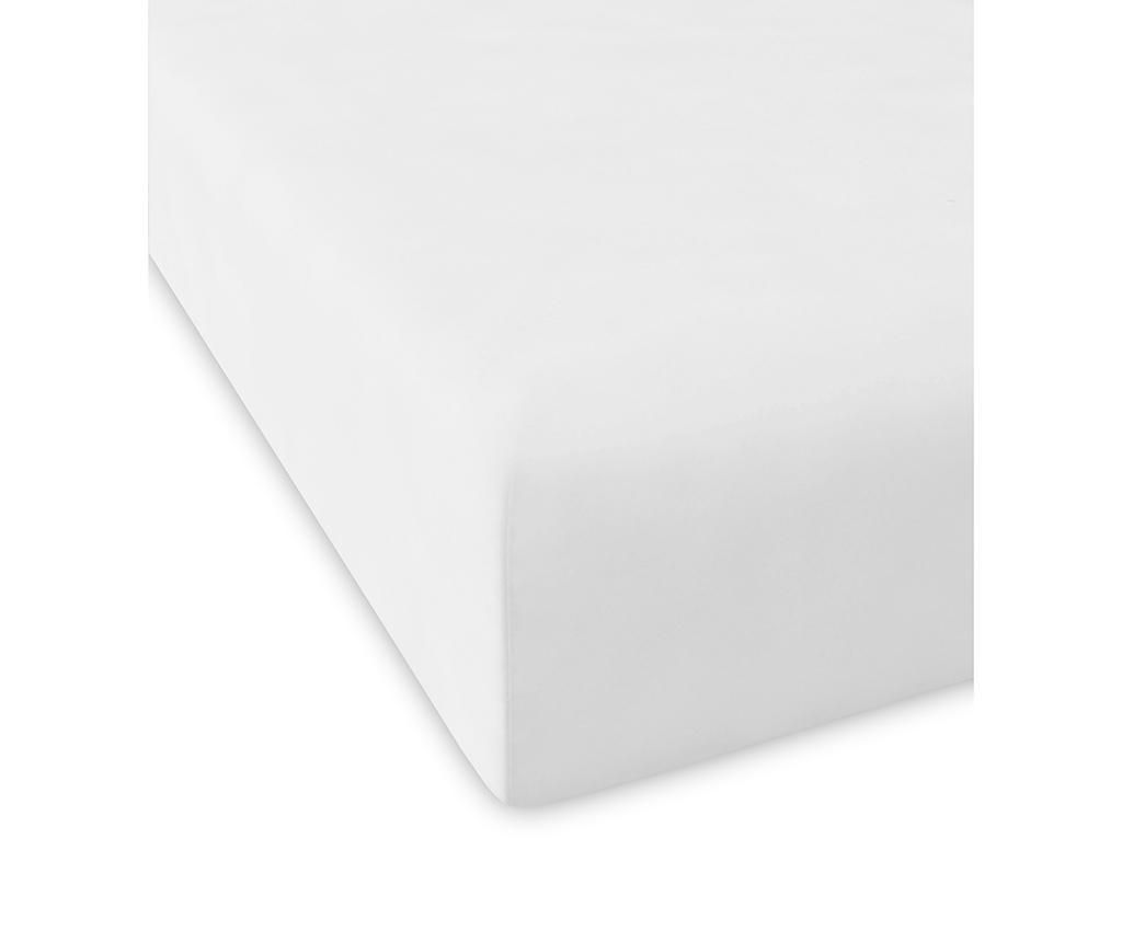 Cearsaf de pat cu elastic Casual White 160x200 cm - NAF NAF