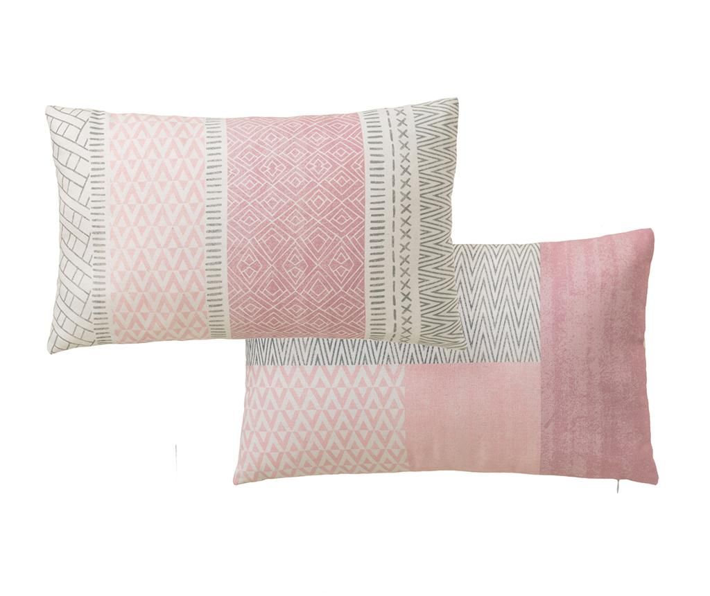 Set 2 perne decorative Manda Style Pink 30x50 cm