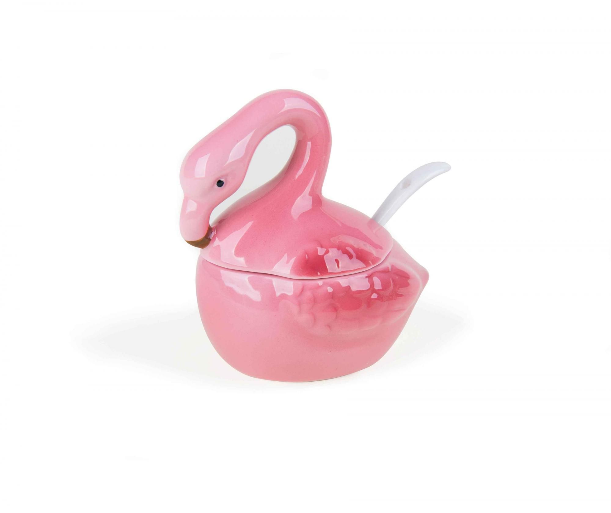 Set zaharnita cu capac si lingurita Sweet Flamingo – Excelsa, Roz Excelsa