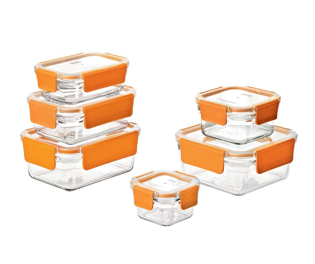 Set 6 boluri cu capac ermetic Mailbox Pure Smart Orange