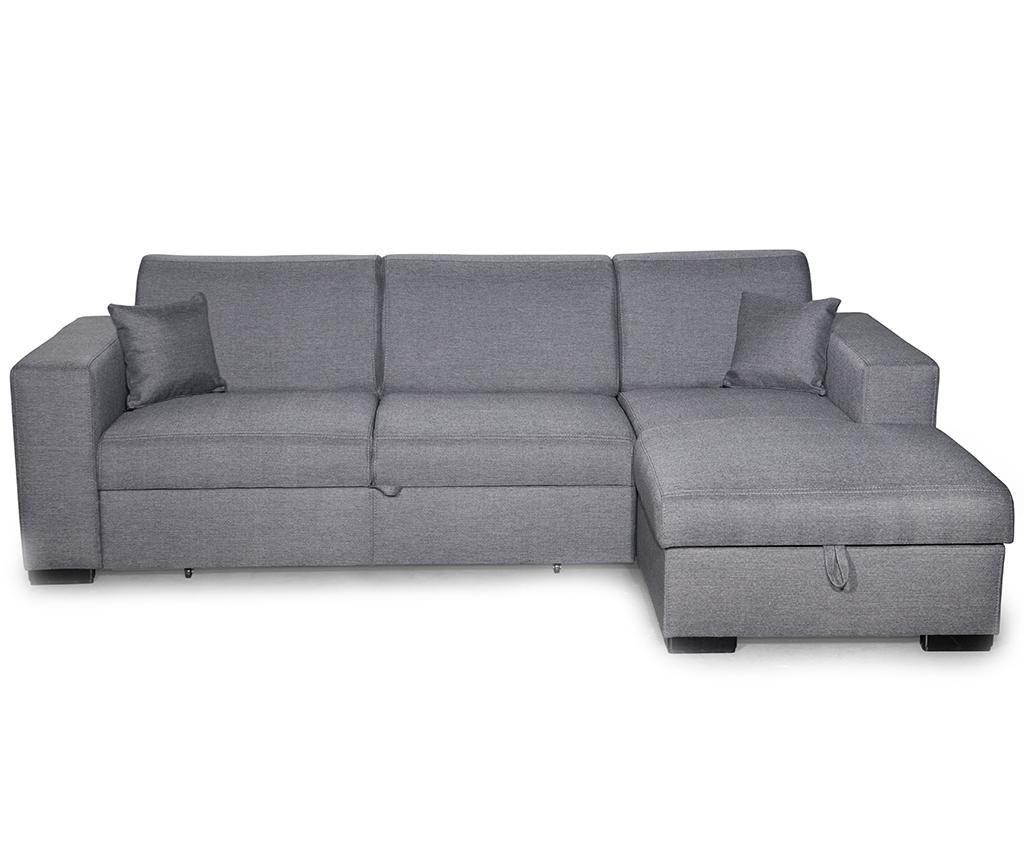 Coltar extensibil dreapta Kult, Caribi Caydon Light Grey, gri deschis, 262x157x83 cm - Kult, Gri & Argintiu