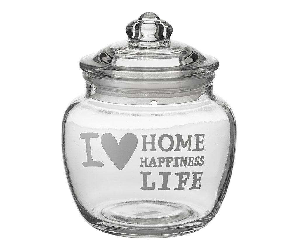 Borcan cu capac ermetic I love Home 650 ml