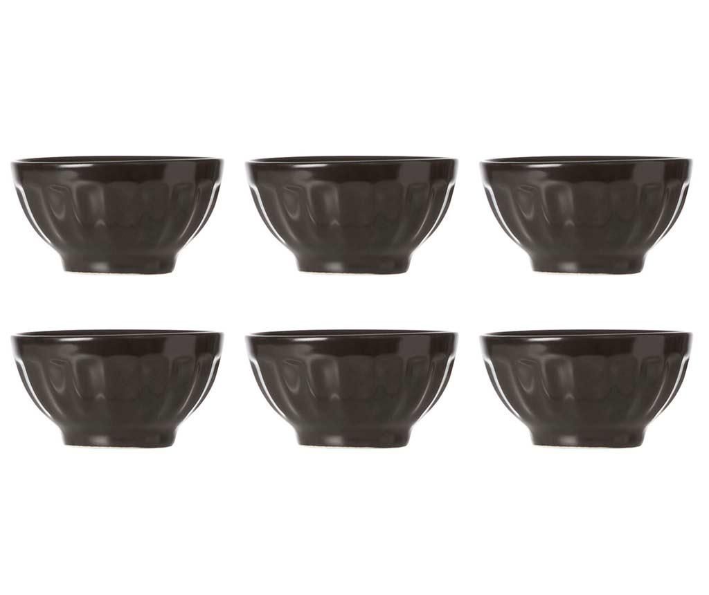 Set 6 boluri pentru aperitive Apero Black 75 ml